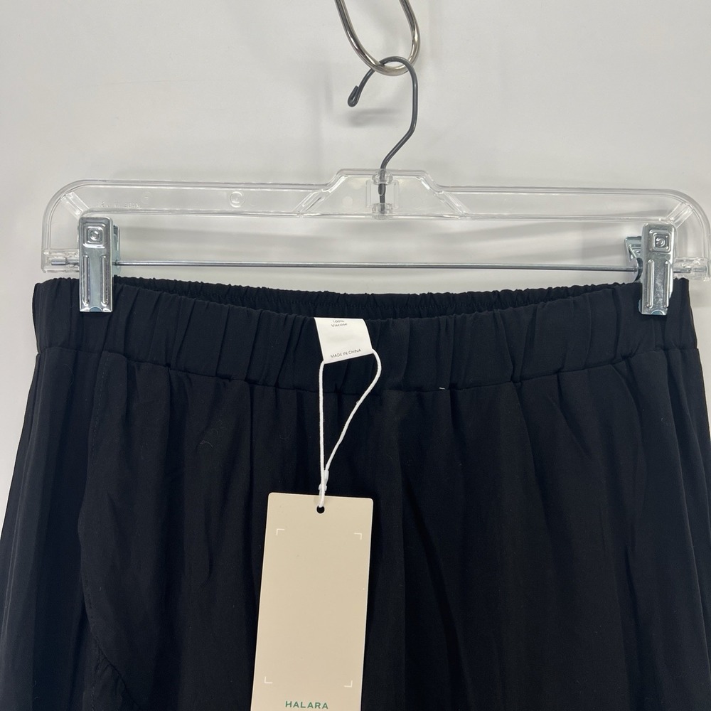 Halara Maxi Skirt Sz M Black High Waist Tiered Ruffle Hem Flowy Boho Resort - Picture 3 of 15